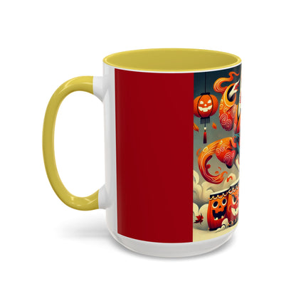 Jack-O’-Lantern Drums & The Kabuki Rabbit Colorful Mugs (11oz, 15oz)