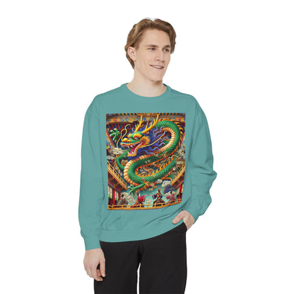 Tibetan Dragon Over Kabuki Duel Sweatshirt