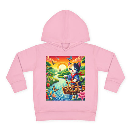 Sailor Kitten’s River Adventure Toddler Pullover Fleece Hoodie