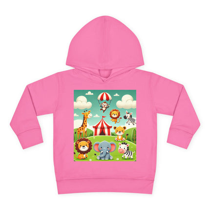 Whimsical Circus Friends Toddler Pullover Fleece Hoodie