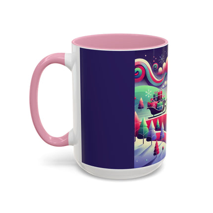 Festive Reindeer Flight Colorful Mugs (11oz, 15oz)