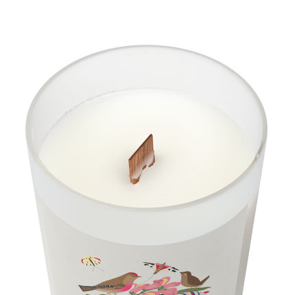 Pink-Breasted Bird & Wren Frosted Glass Candle
