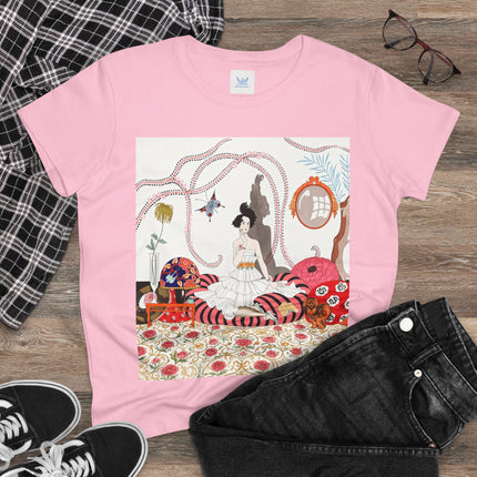 🌹🐕 The Rose Salon Companion Cotton Tee – Art Deco Fashion & Dog Elegance