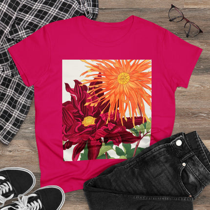 Dahlia Flower by Tanigami Kônan Women's Midweight Cotton Tee