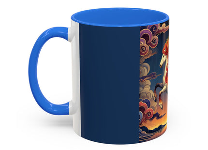 Flame-Winged Horse at Sunset Colorful Mugs (11oz, 15oz)