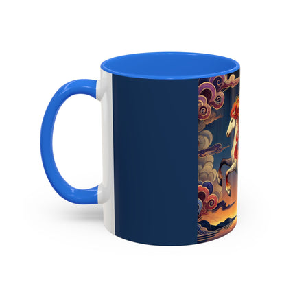 Flame-Winged Horse at Sunset Colorful Mugs (11oz, 15oz)