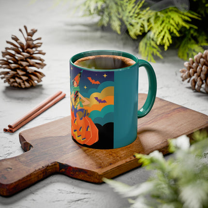 🌙🎃 The Witch Of Crescent Moon Pumpkin Colorful Mug – Colorful Halloween Charm