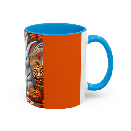 Halloween Rabbit’s Kabuki Jack-o’-Lanterns Colorful Mugs (11oz, 15oz)