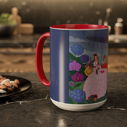 The Lady Of The Garden Tea Party Colorful Mugs – Art Deco Floral Elegance