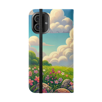 🪁🐉 Geisha Kitten and the Dragon Kite Flip Case – Joyful Flight & Dragon Spirit