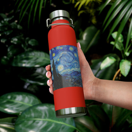 The Starry Night by Vincent Van Gogh Copper Vacuum Insulated Bottle, 22oz