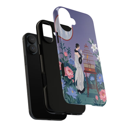 🌸🐦 The Lady Of The Garden Birdcage Phone Case – Art Deco Floral Elegance