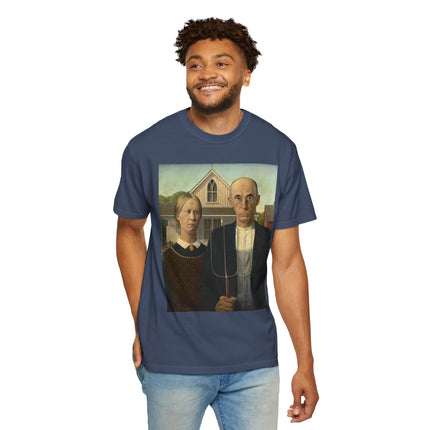 American Gothic by Grant Wood Unisex Garment-Dyed T-shirt