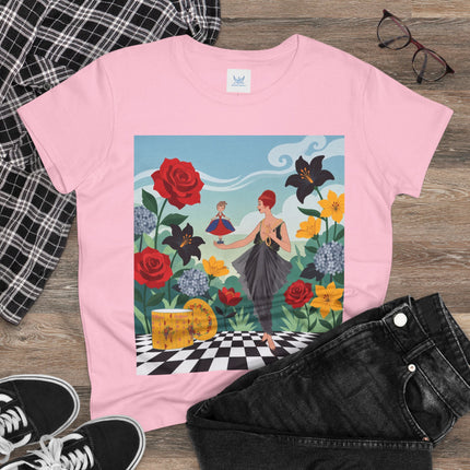 🌹🖤 The Rose Garden Dollmaker Cotton Tee – Art Deco Fashion Fantasy