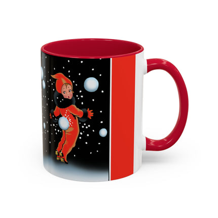 A Festive Snowball Toss Colorful Mugs (11oz, 15oz)