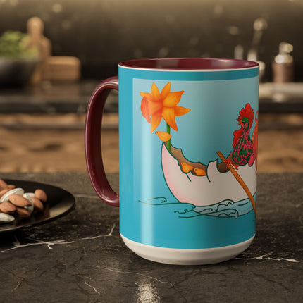A Rooster's Seafaring Adventure Colorful Mugs, 11oz