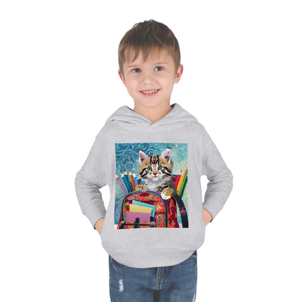 Whiskered Wanderings Toddler Pullover Fleece Hoodie
