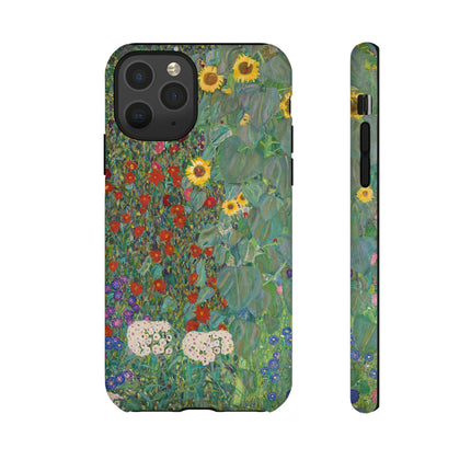 Farm Garden with Sunflowers by Gustav Klimt Phone Cases