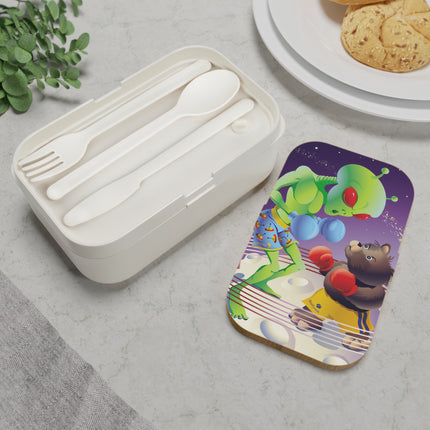 Galactic Showdown: Bear vs Alien Bento Lunch Box