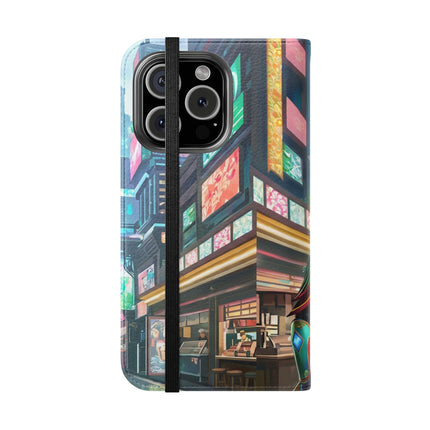 🐆🦜 Cybernetic Duets Flip Case – Neon Elegance & Digital Harmony