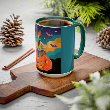 🌙🎃 The Witch Of Crescent Moon Pumpkin Colorful Mug – Colorful Halloween Charm