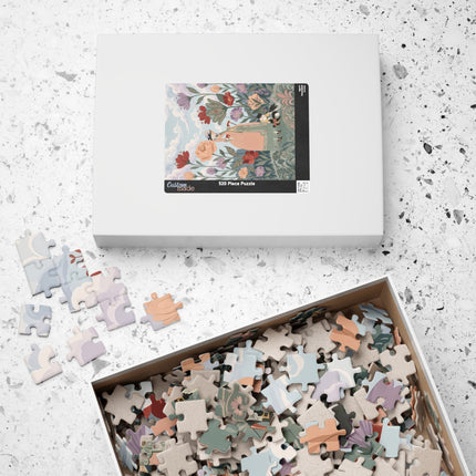 🌹🐈 The Lady And Puss In Boots Puzzle – Art Deco Floral Whimsy