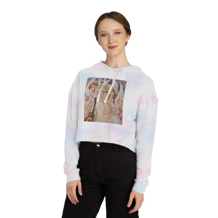 Madonna with Child surrounded by musical angels by Gerda Wegener Women’s Cropped Hooded Sweatshirt