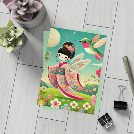 Geisha Fairy and the Hummingbird Blossom Postcard Bundles (envelopes included) - Bundles of 10, 30, 50 Pieces