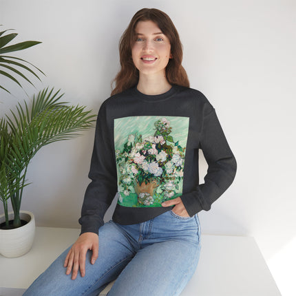 Roses by Vincent Van Gogh Heavy Blend™ Crewneck Sweatshirt