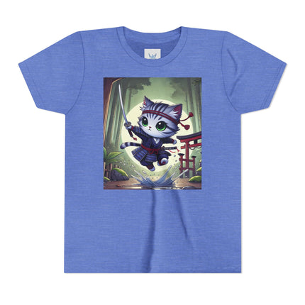 Moonlit Samurai Kitty Youth Short Sleeve Tee