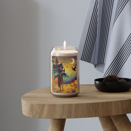 🌙🎃 The Scarecrow Of Haunted Hollow Scented Soy Candle – Whimsical Halloween Mystery