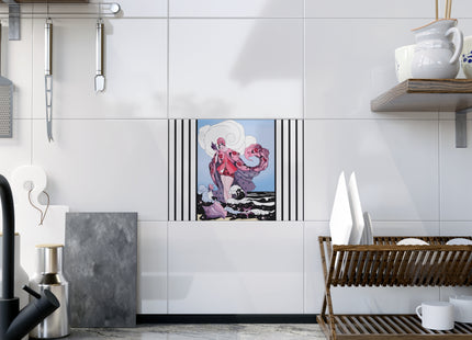 Goddess of the Swirling Sea Ceramic Tile