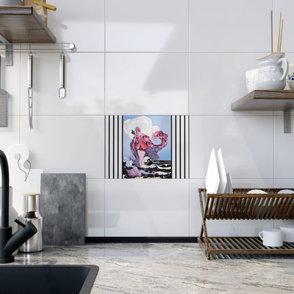 Goddess of the Swirling Sea Ceramic Tile
