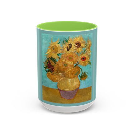 Vase with Twelve Sunflowers by Vincent van Gogh Colorful Mugs (11oz, 15oz)