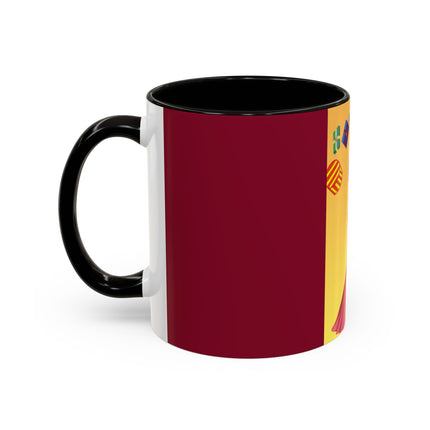 Elegant Holiday Woman with Gifts Colorful Mugs (11oz, 15oz)