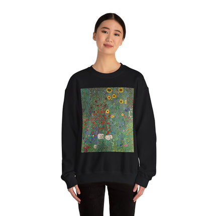 Farm Garden with Sunflowers by Gustav Klimt Heavy Blend™ Crewneck Sweatshirt