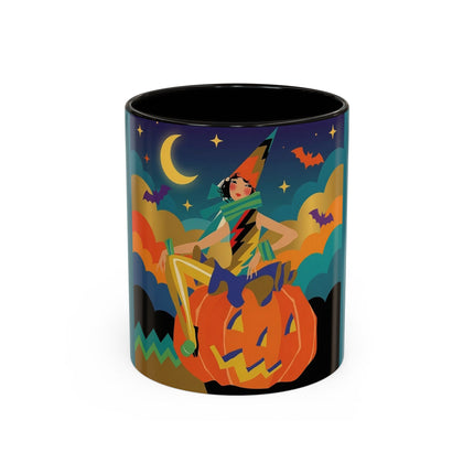 🌙🎃 The Witch Of Crescent Moon Pumpkin Colorful Mug – Colorful Halloween Charm