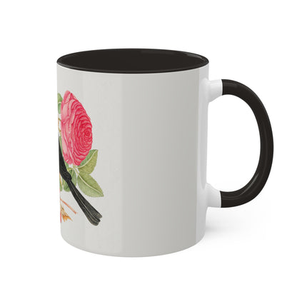 Blackbird with Roses by Anonymous Colorful Mugs, 11oz