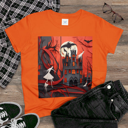 Halloween Night Scene Women's Midweight Cotton Tee