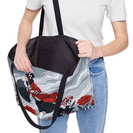 🌧️🌺 The Stormy Flower Walk Weekender Tote Bag – Art Deco Floral Fashion