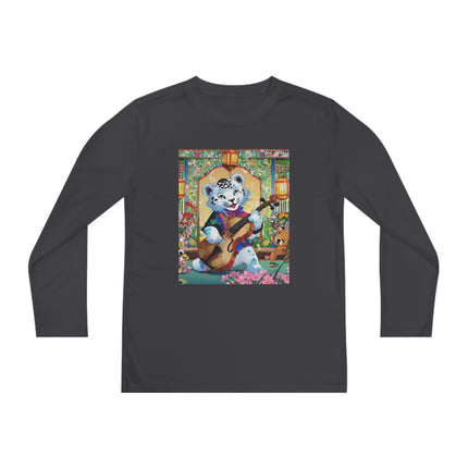 Melodies of the Snow Lion Cub Youth Long Sleeve Competitor Tee – Musical Magic & Enchanted Adventure