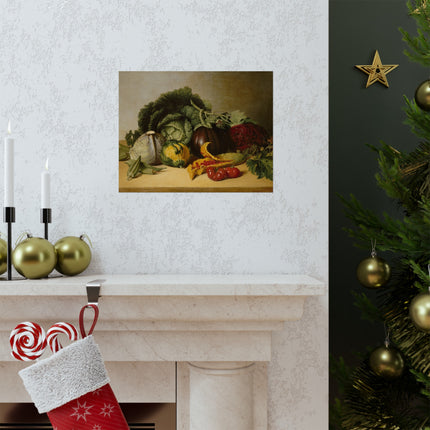 Still Life, Balsam Apple, and Vegetables by James Peale Matte Horizontal Posters
