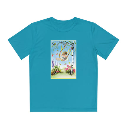 Spring Fairy's Floral Swing Youth Competitor Tee – Garden Magic & Whimsical Adventure