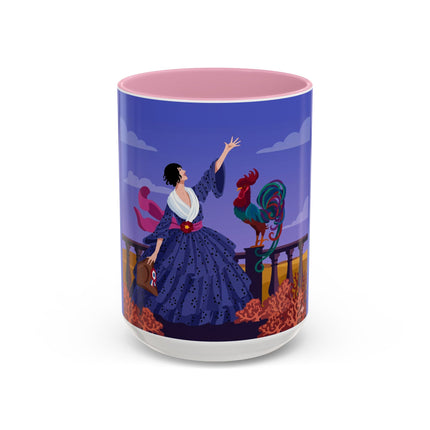 The Dawn Serenade Colorful Mug (11oz, 15oz) – Rooster Beauty, Morning Charm & Art Deco Elegance