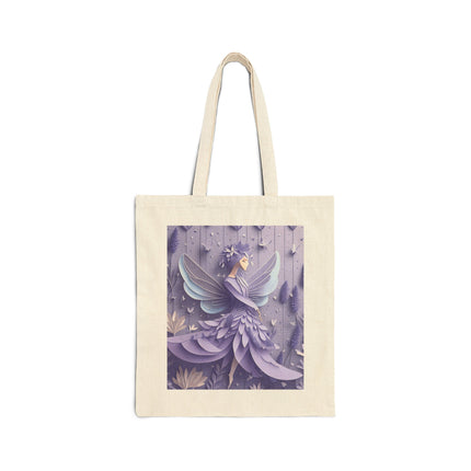 Lavender Fairy Cotton Canvas Tote Bag