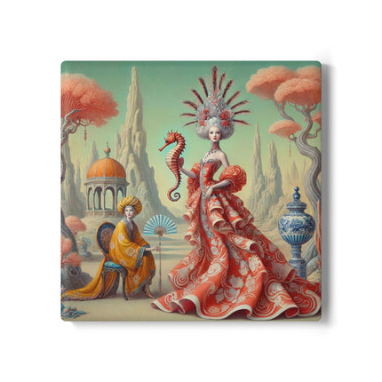 The Seahorse Court Ceramic Coaster