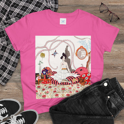 🌹🐕 The Rose Salon Companion Cotton Tee – Art Deco Fashion & Dog Elegance