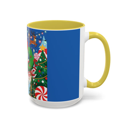 🦌🍬 The Lady Of The Peppermint Christmas Garden Colorful Mug – Colorful Art Deco Holiday Fantasy
