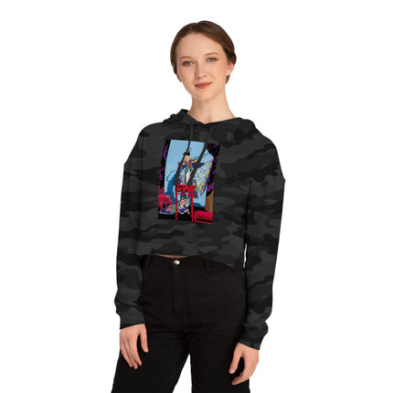 A Visual Journey by Umberto Brunelleschi Women’s Cropped Hooded Sweatshirt