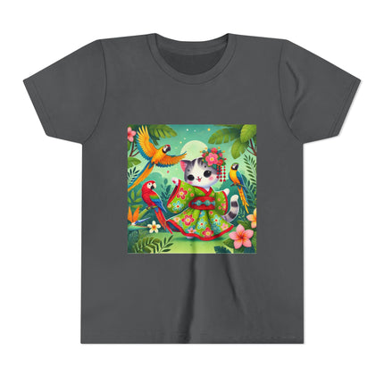 Parrot Dance of the Geisha Kitten Youth Short Sleeve Tee